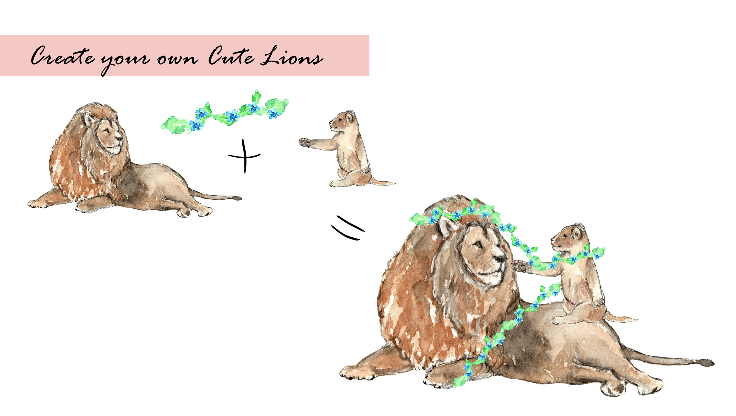Lions Clipart Set