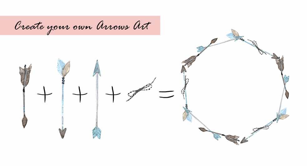 Vintage Arrows Clipart Set