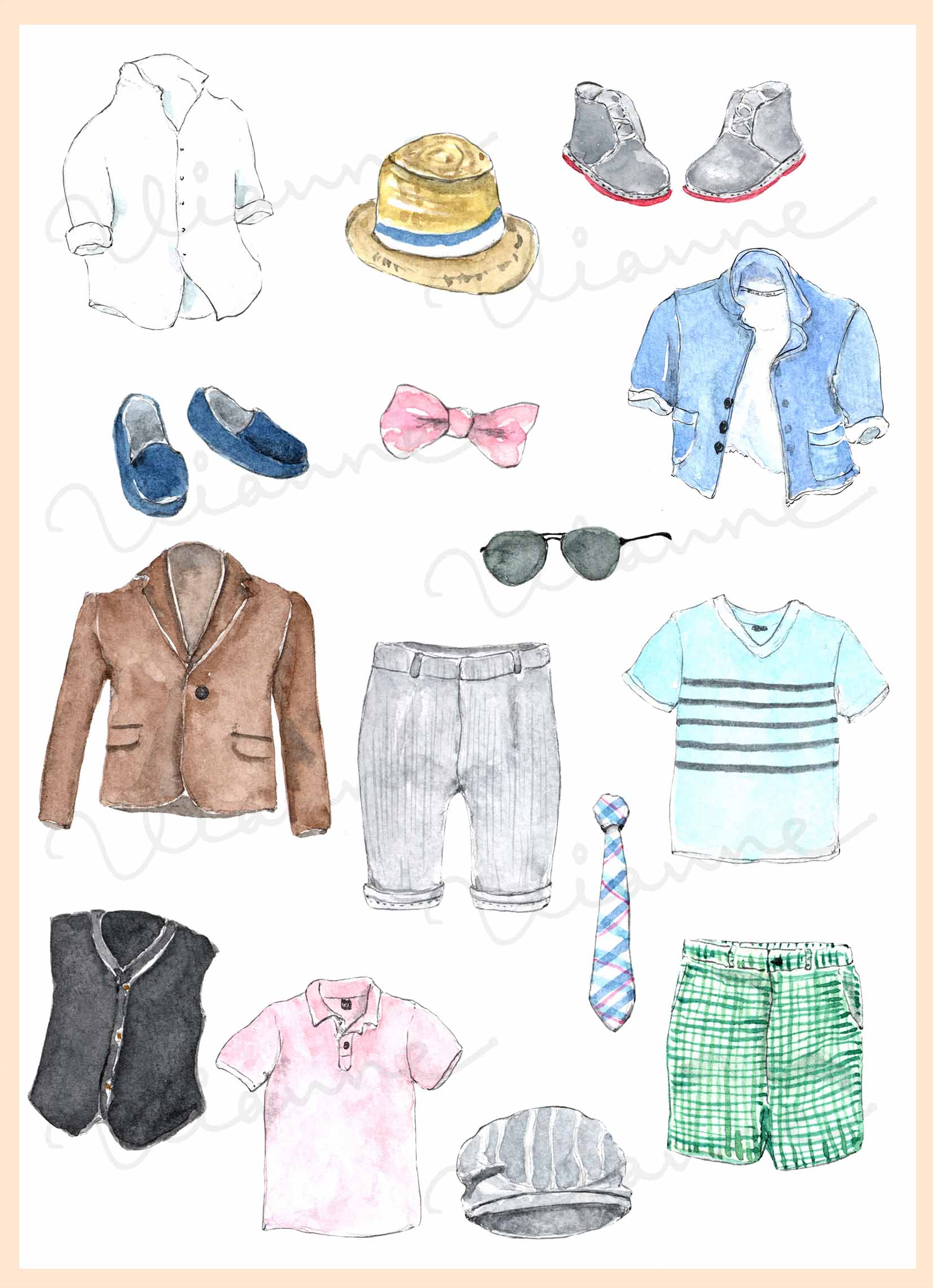 Little Boy Fashion Clipart Set