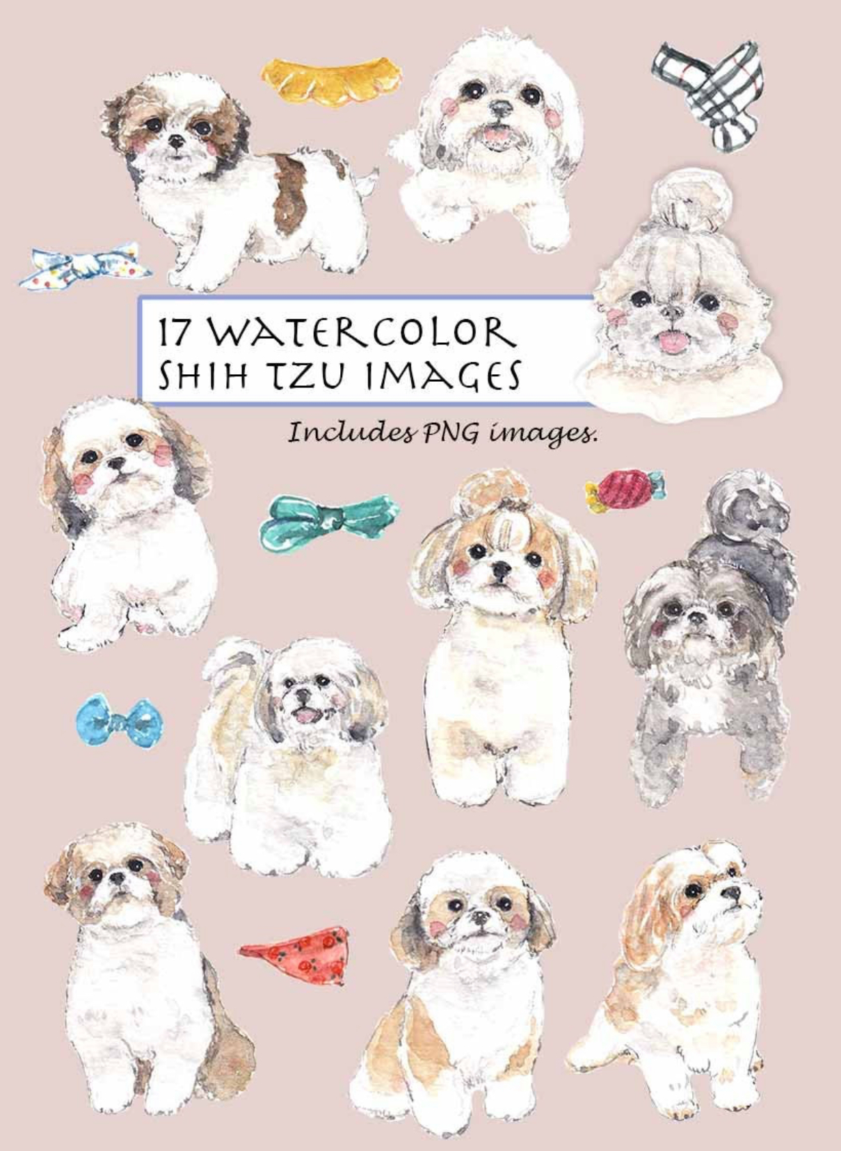 Shih Tzu Clipart Set