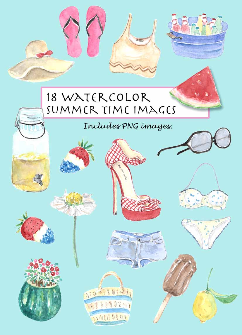 Summer Time Clipart Set