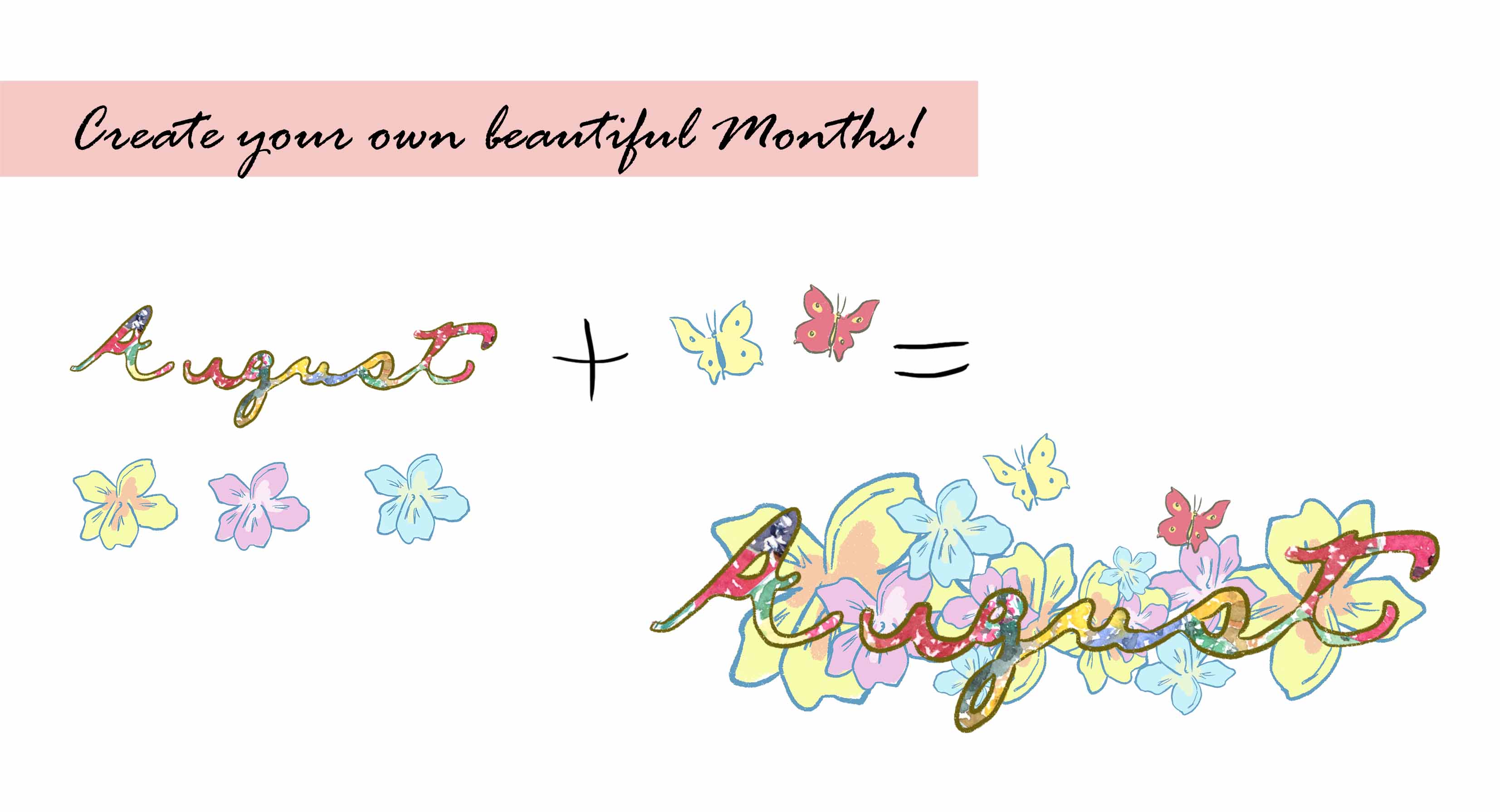 Months & Vintage Flora Clipart Set