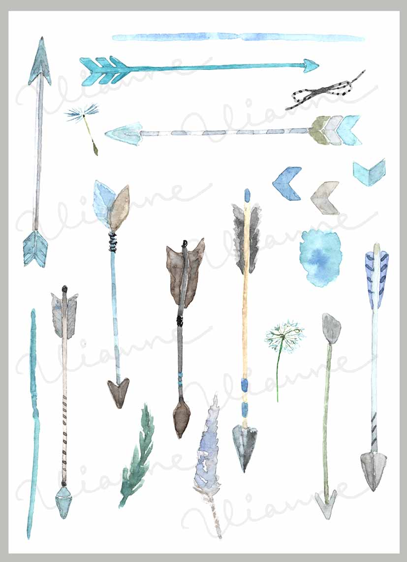 Vintage Arrows Clipart Set