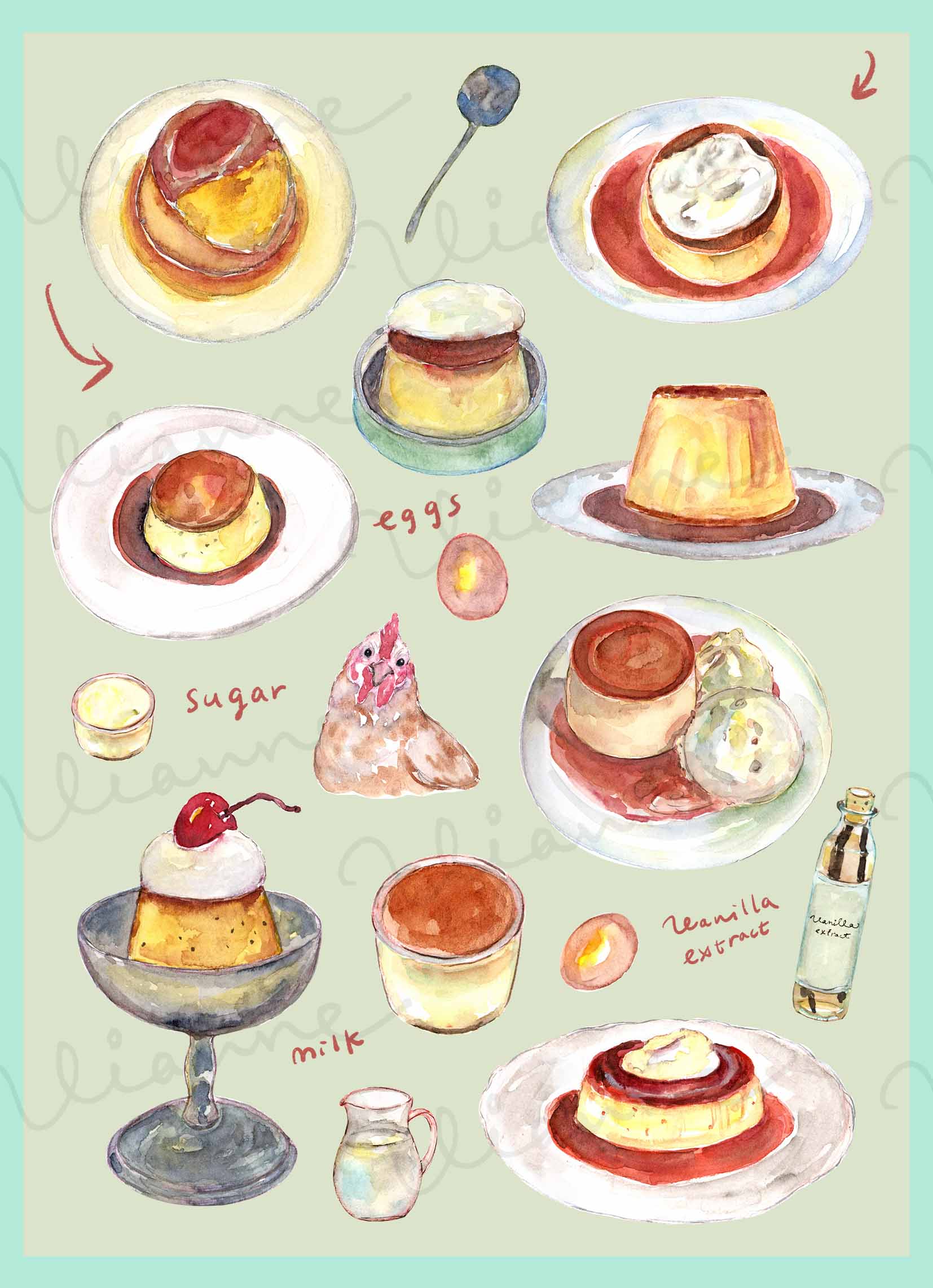 Watercolor Pudding Set