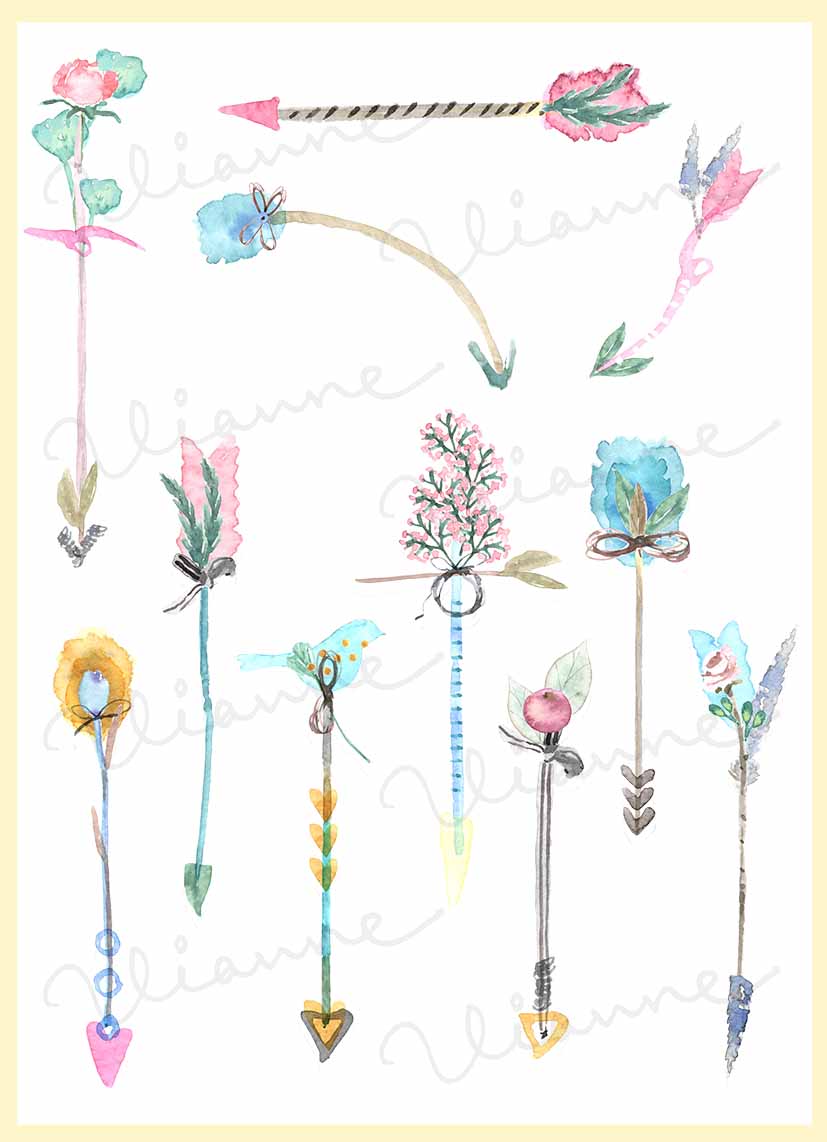 Vintage Arrows Clipart Set