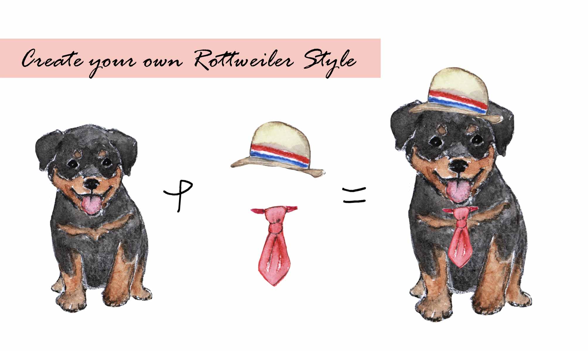 Rottweiler Clipart Set