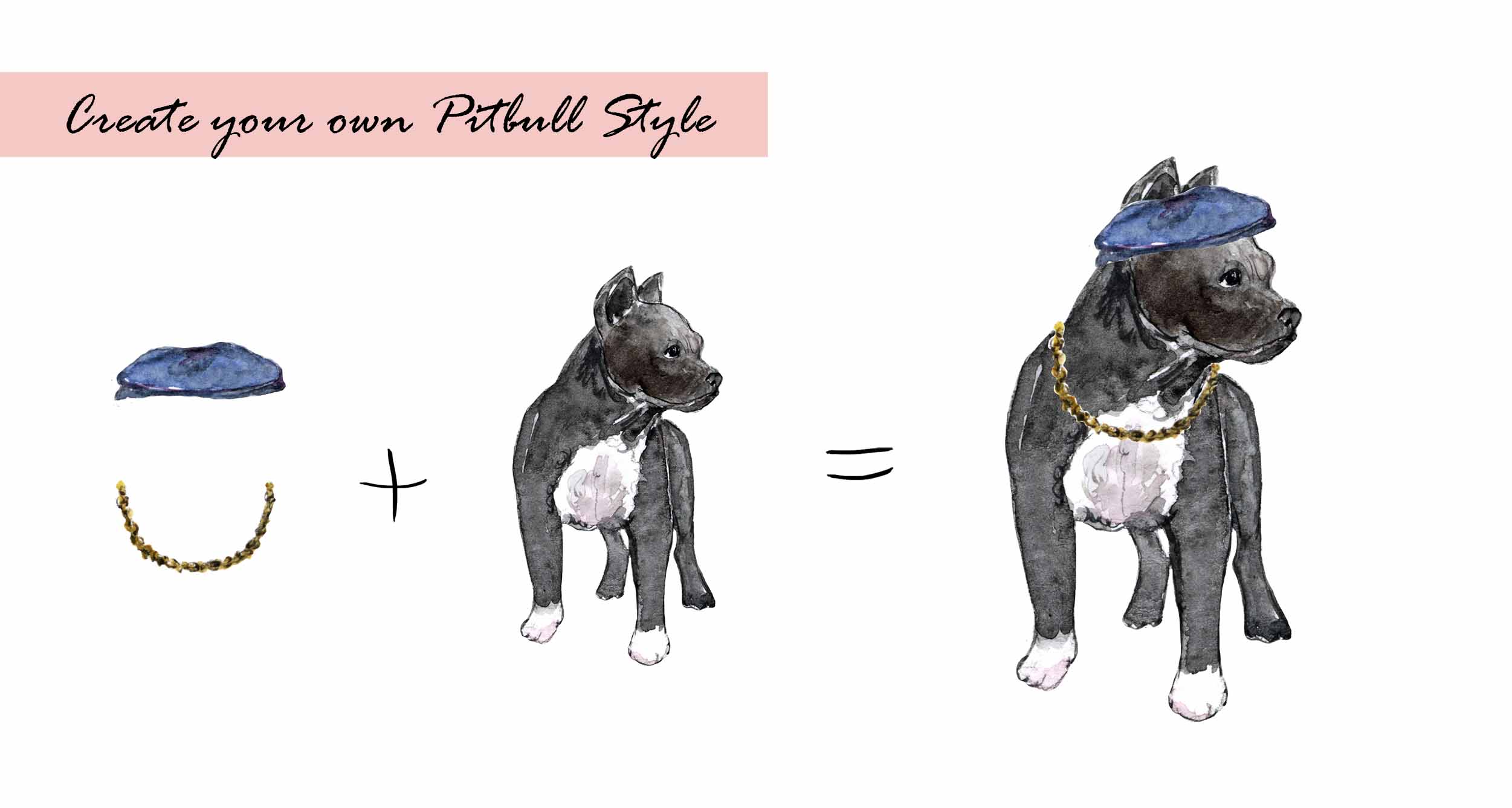 Pitbull Dog Clipart Set