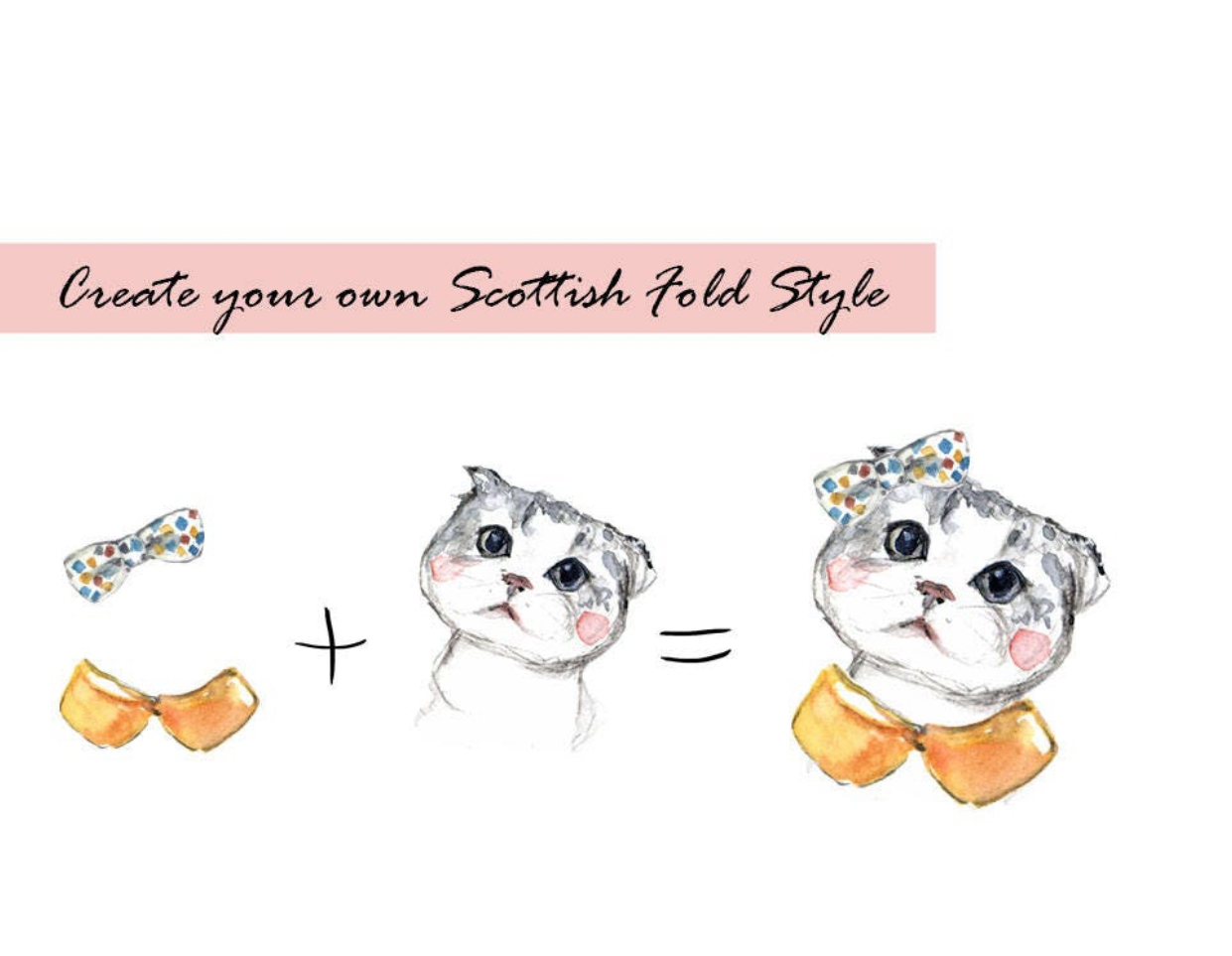 Scottish Fold Cat Clipart Set