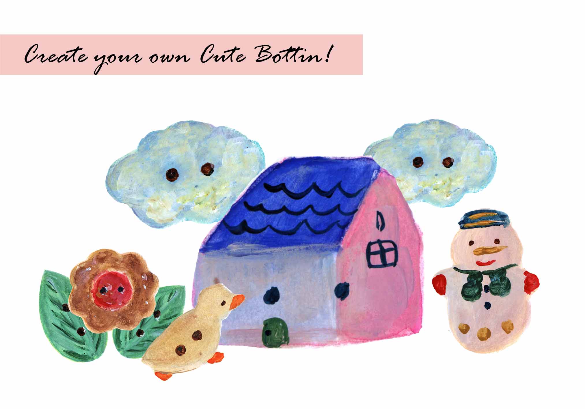 Mixed Media Cute Buttons