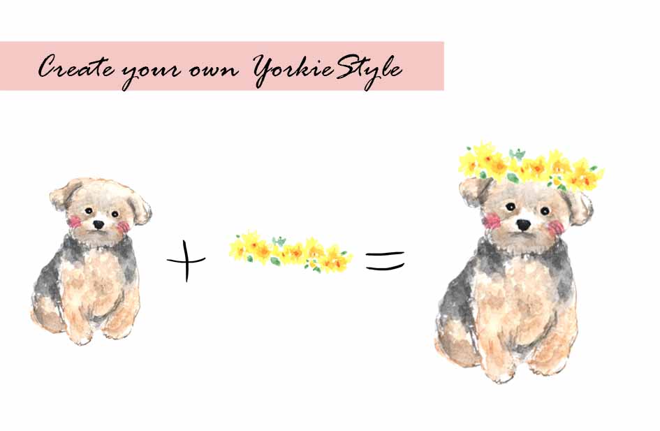 Yorkshire Terrier Clipart Set