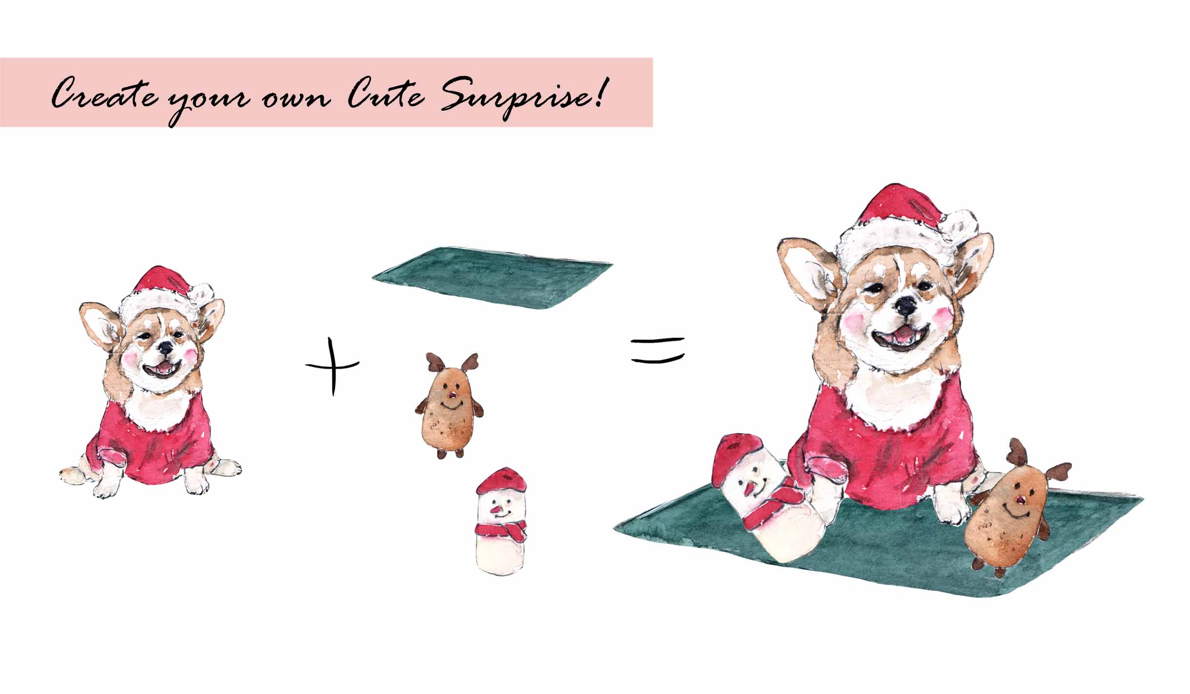Christmas Dog Clipart Set