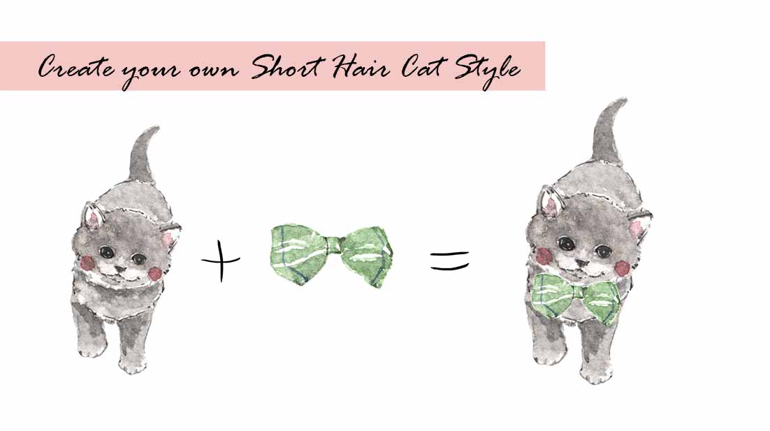 Short Hair Cats Clipart Set