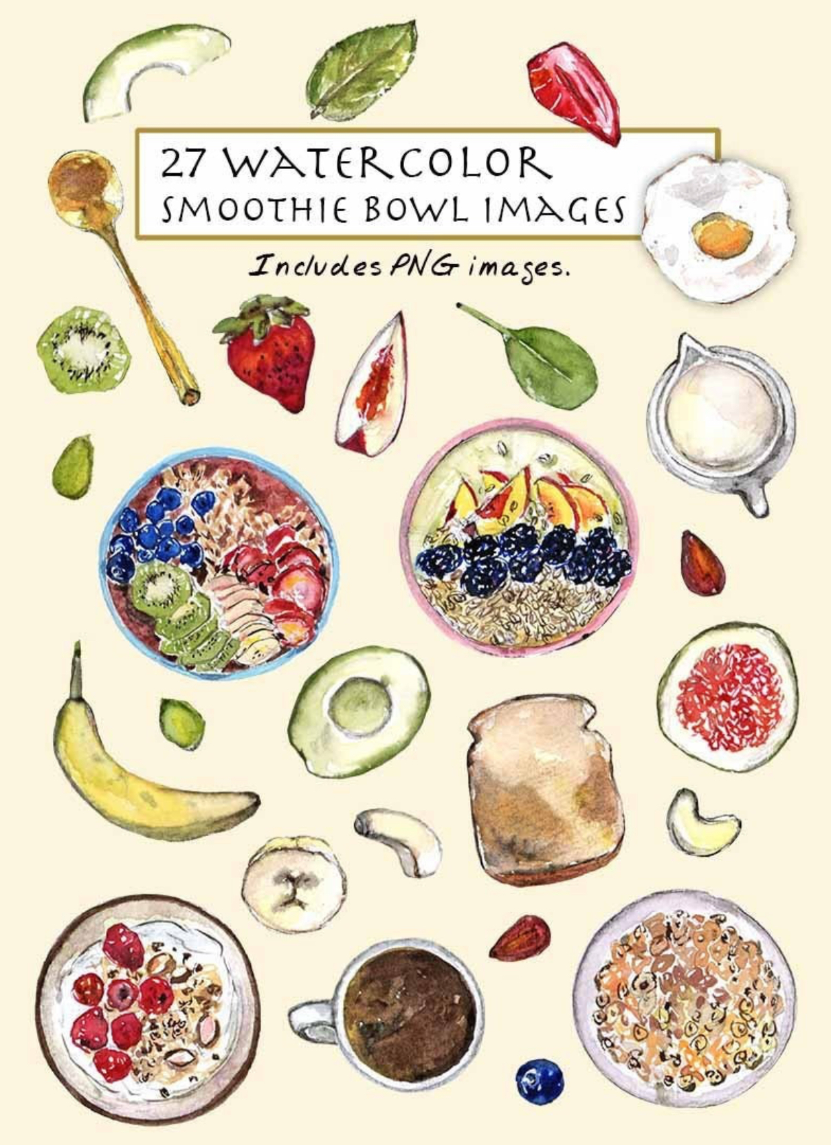 Smoothie Bowl Clipart Set
