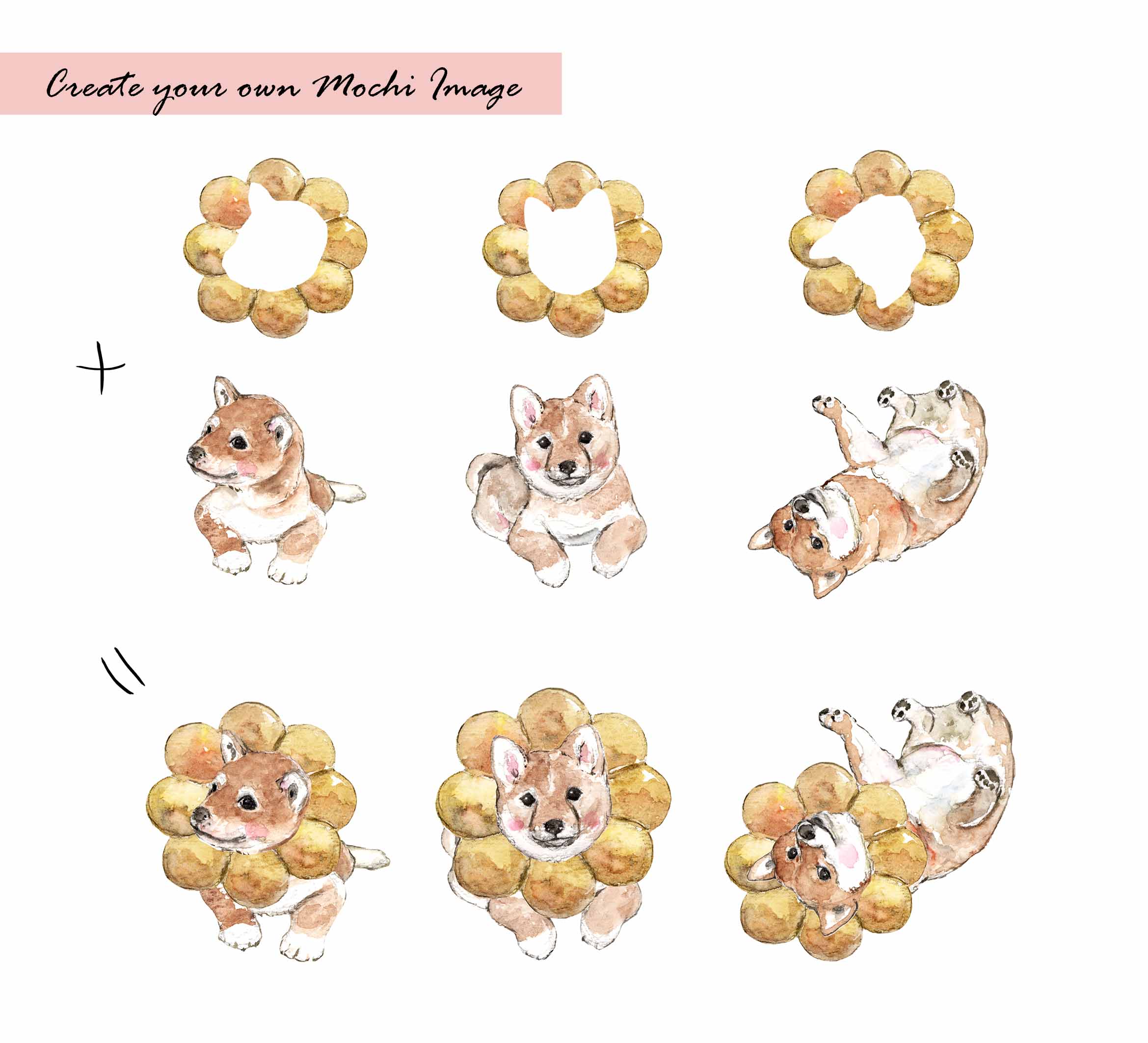 Mochi & Shiba Inu Clipart Set