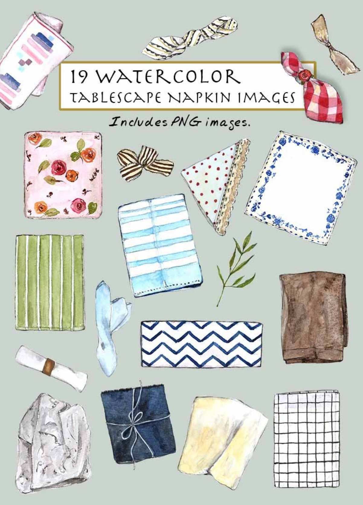 Tablescape Napkins Clipart Set