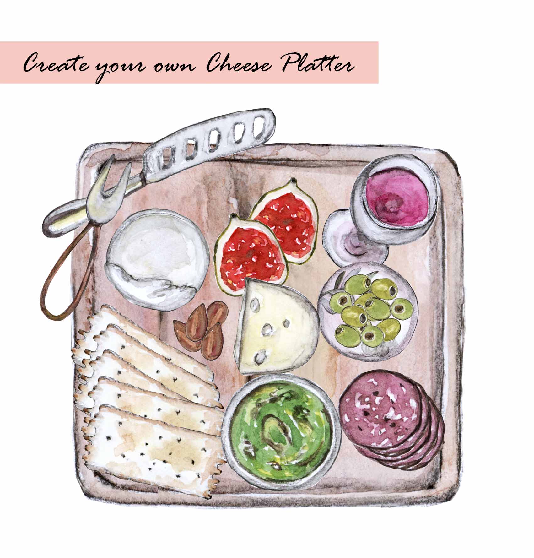 Cheese Platter Clipart Set