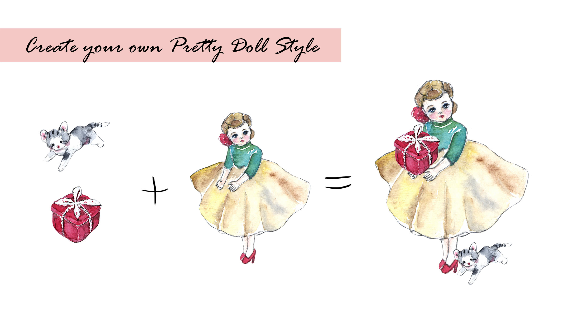 Vintage Doll II Clipart Set