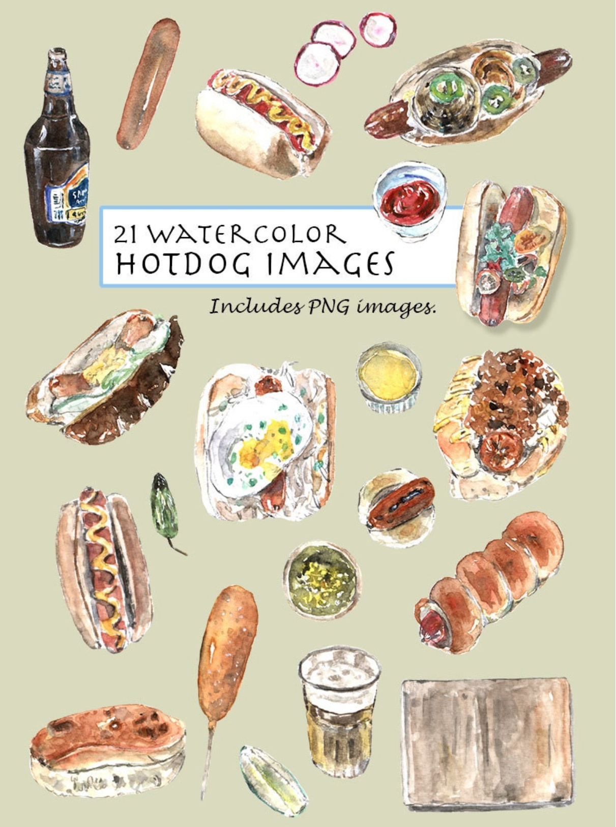 Hot Dog Clipart Set