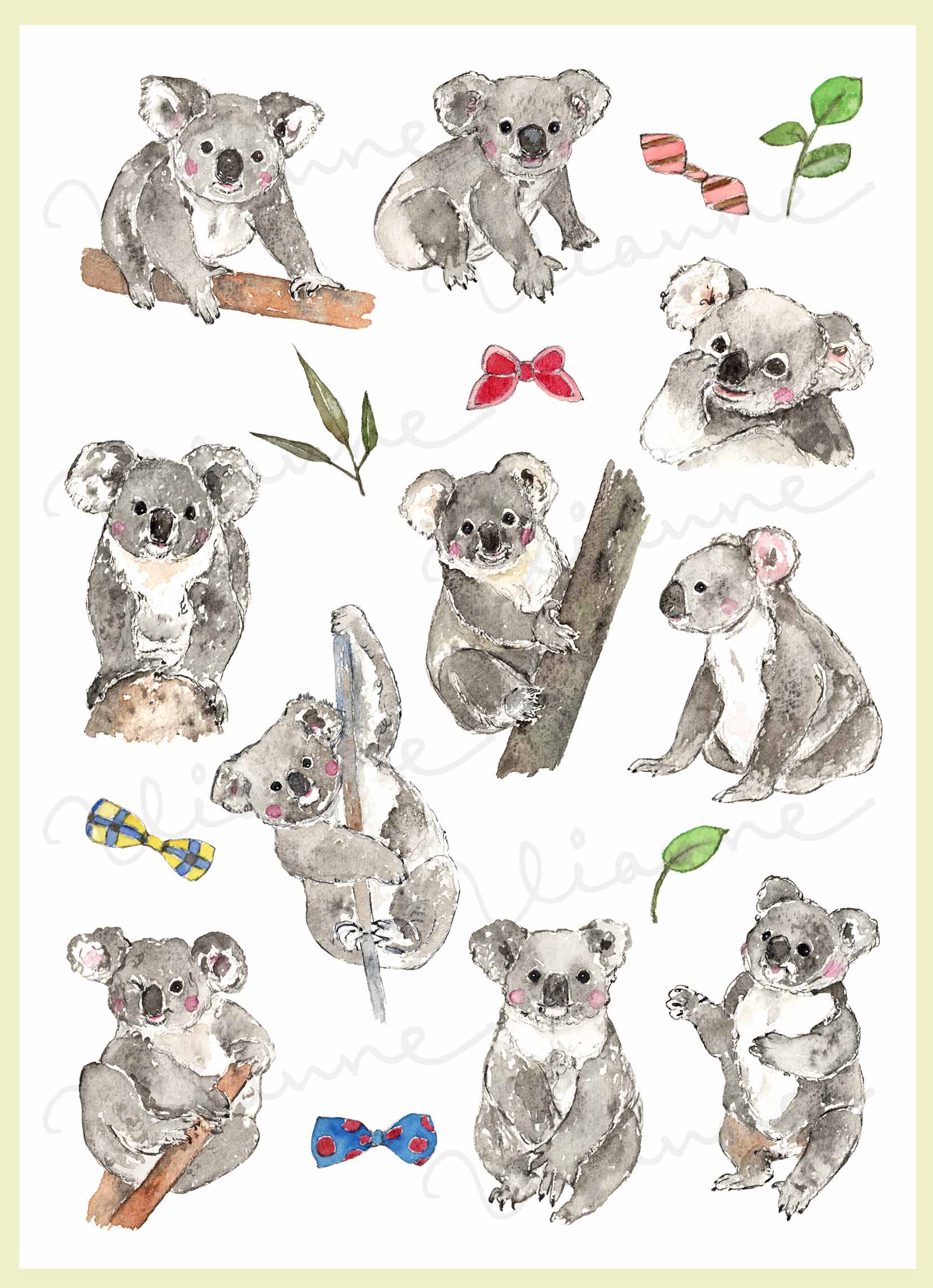 Koala Clipart Set