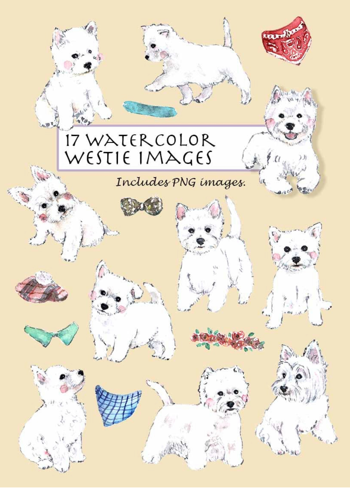 Westie Clipart Set