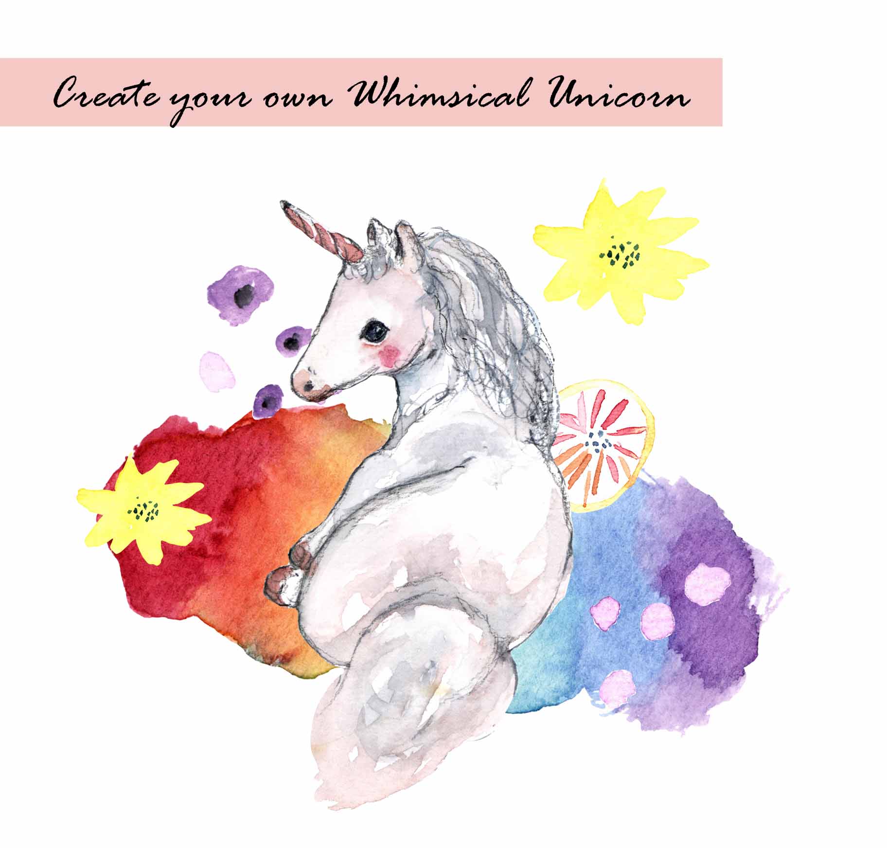 Whimsical Unicorn & Rainbow Clipart Set