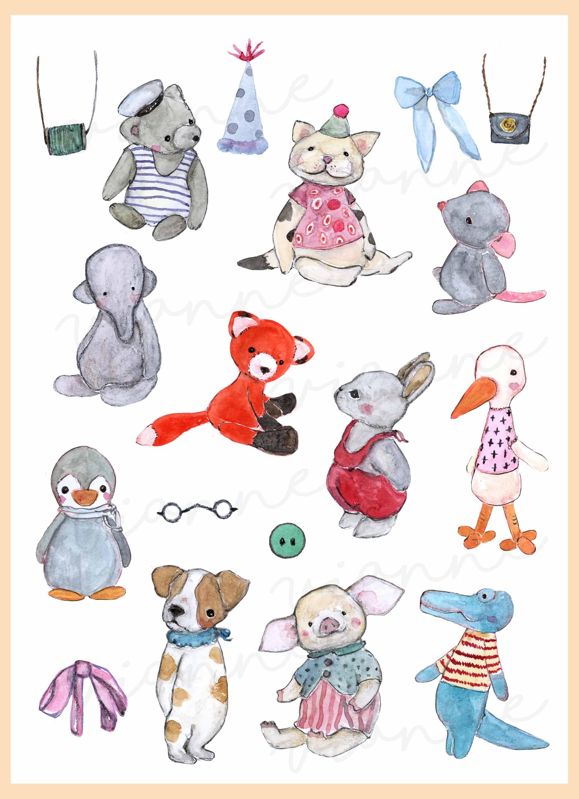 Stuffed Toy Clipart Set