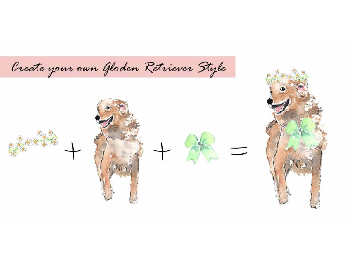 Golden Retriever Clipart Set