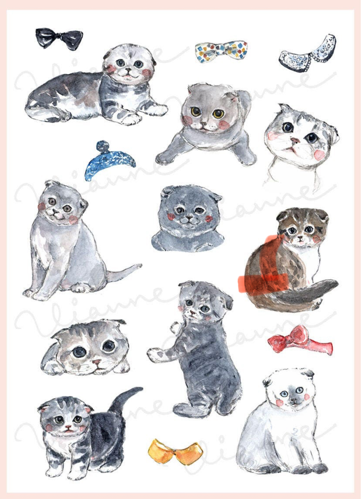 Scottish Fold Cat Clipart Set