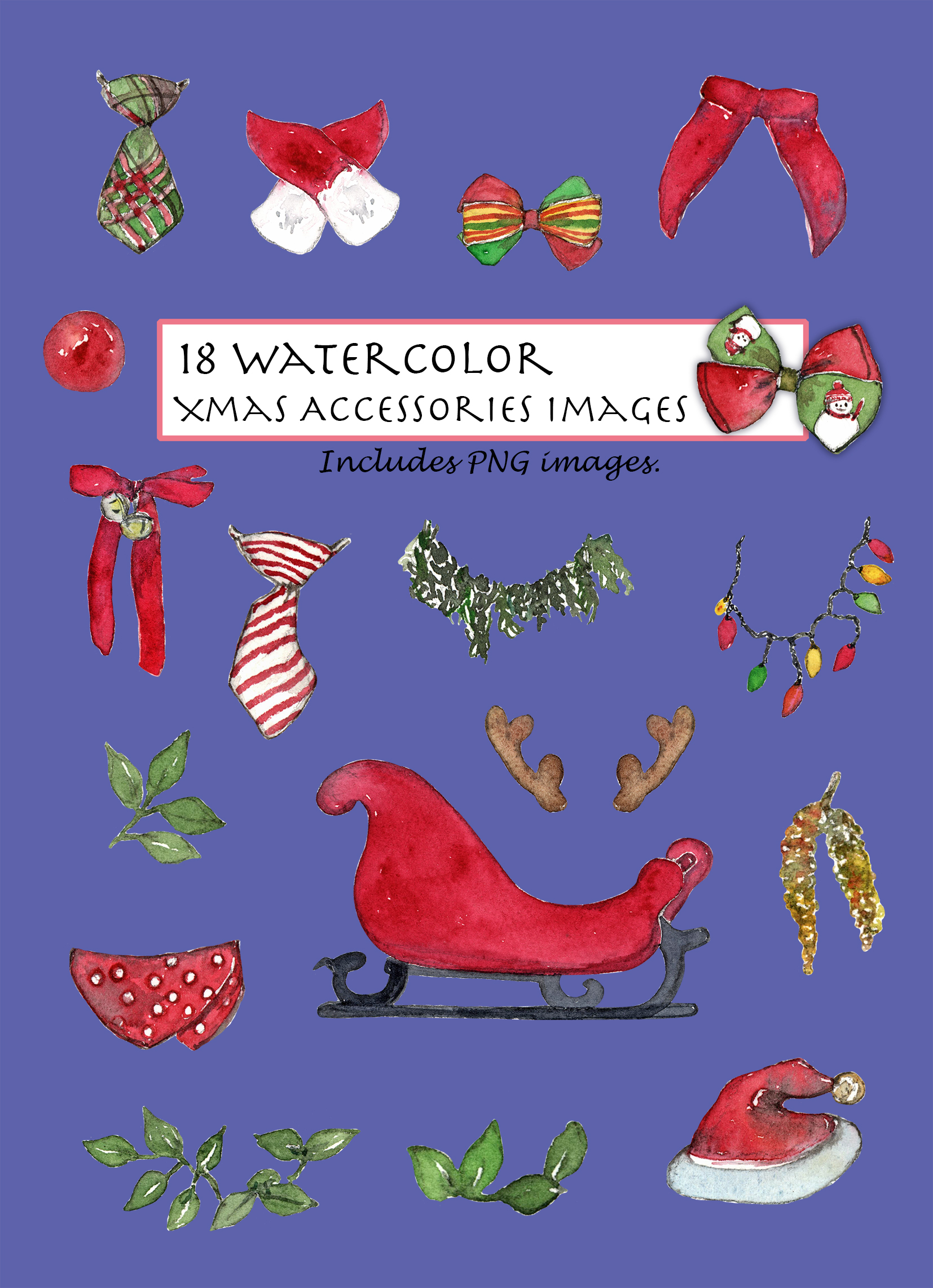 Christmas Accessories Clipart Set