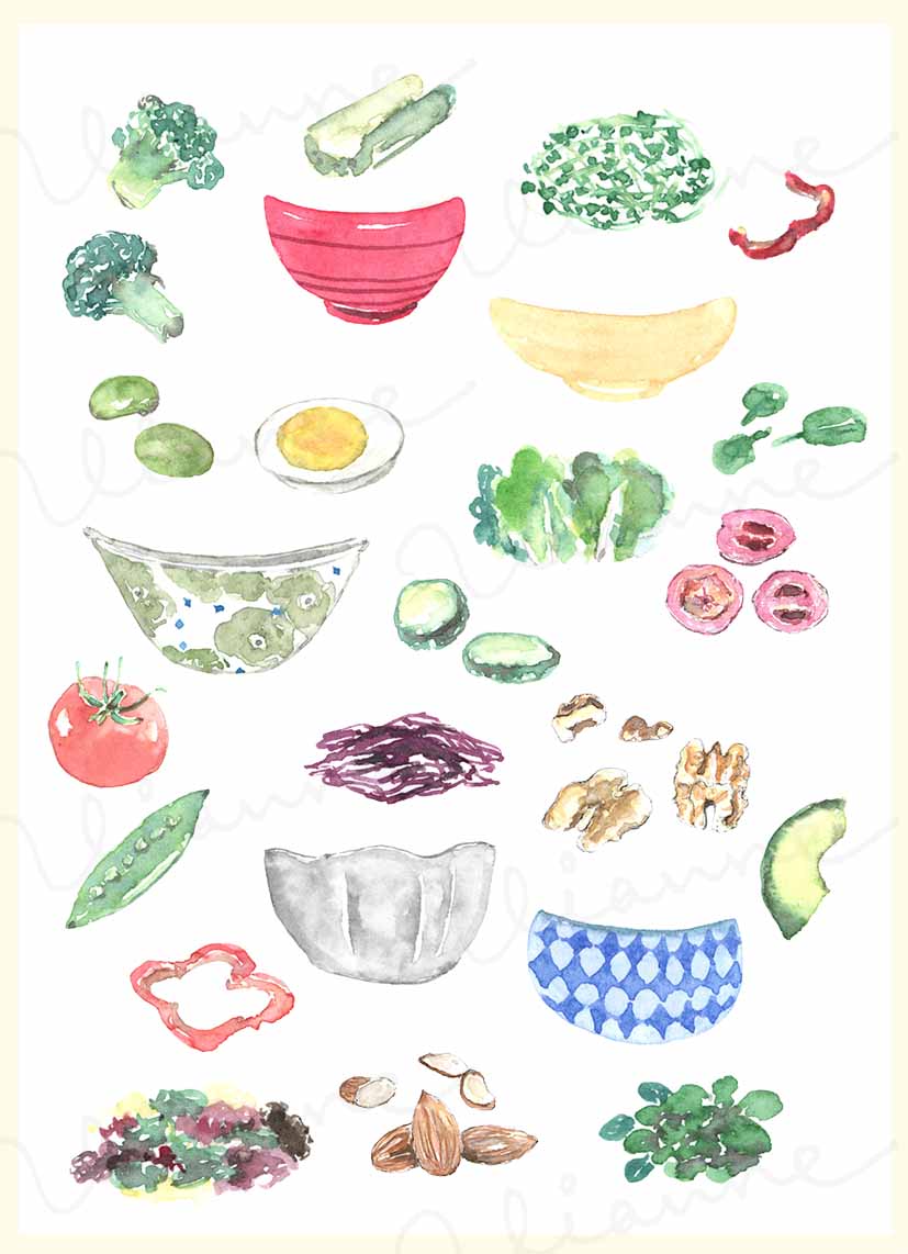 Fresh Salad Clipart Set
