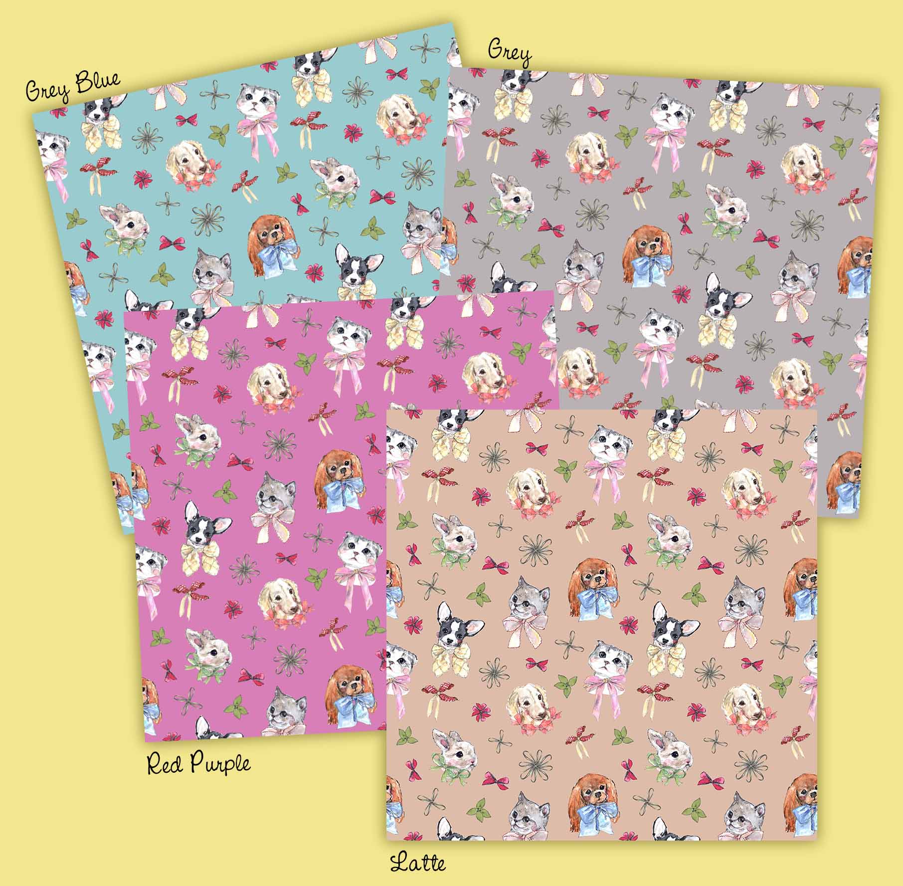 Ribbons With Puppies Paper