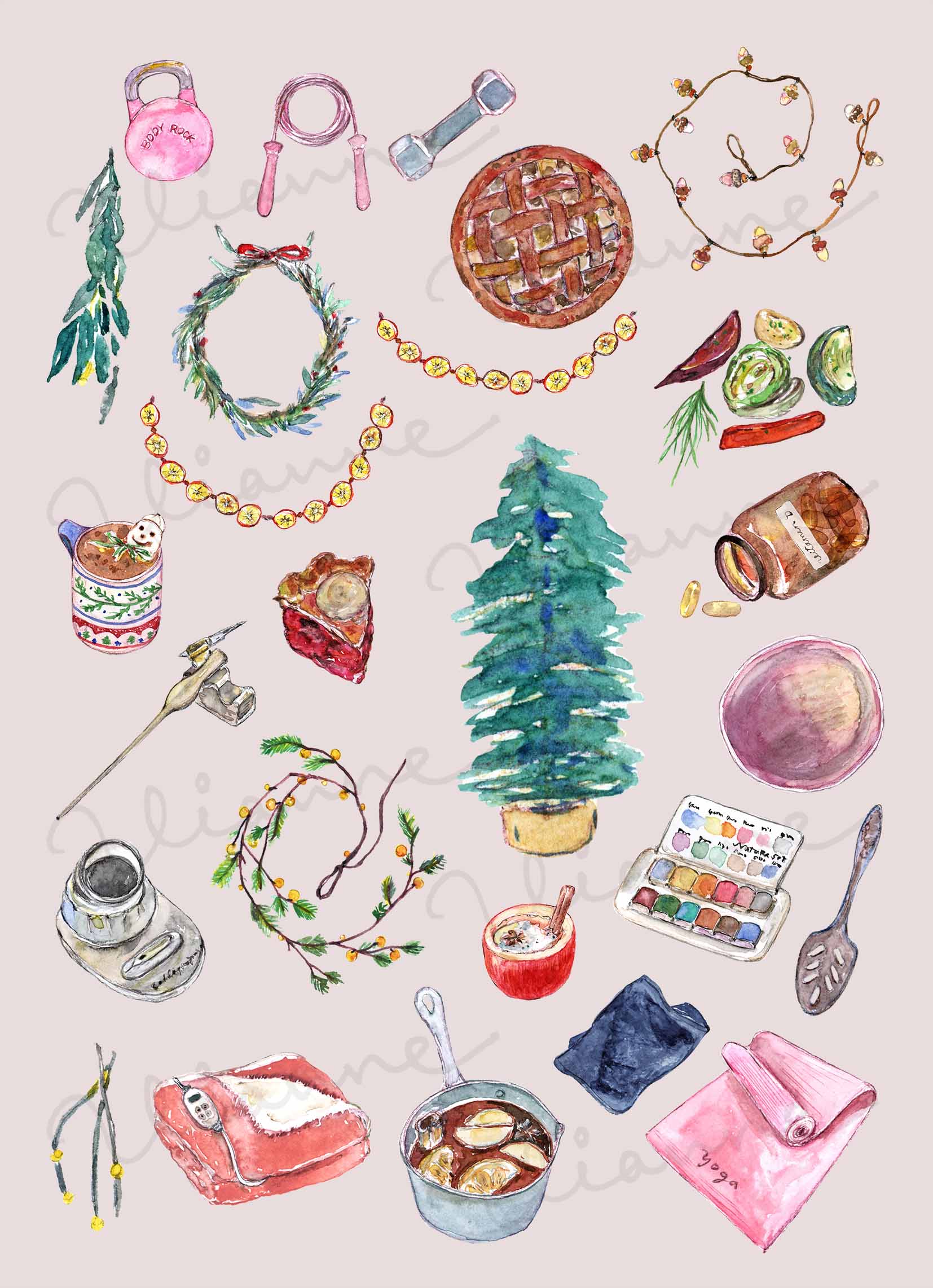 Winter Self Care Clipart Set