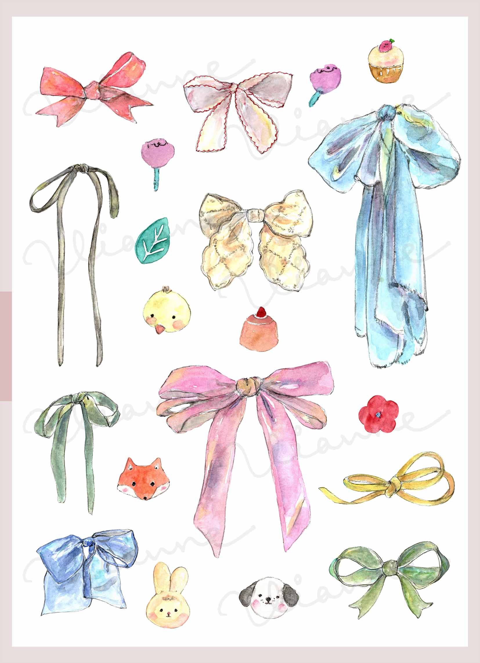Ribbon Bows Clipart Set