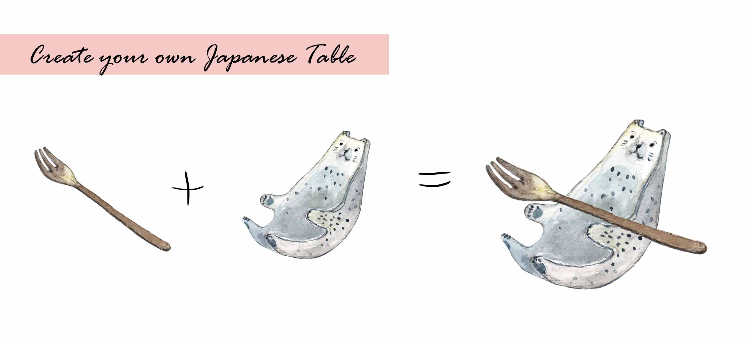 Japanese Small Plates & Mugs Clipart Set