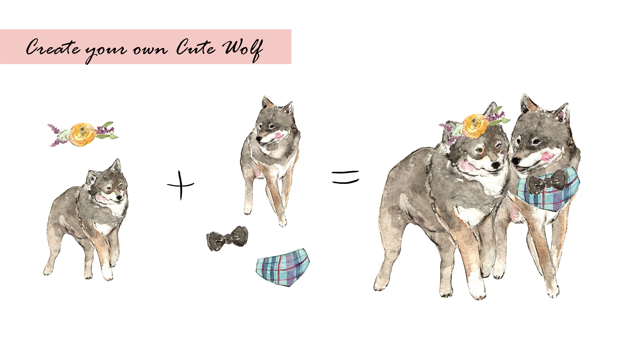 Wolf Clipart Set