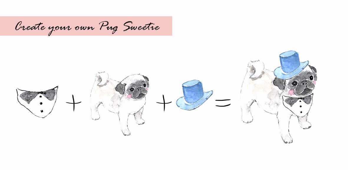 Pugs Clipart Set