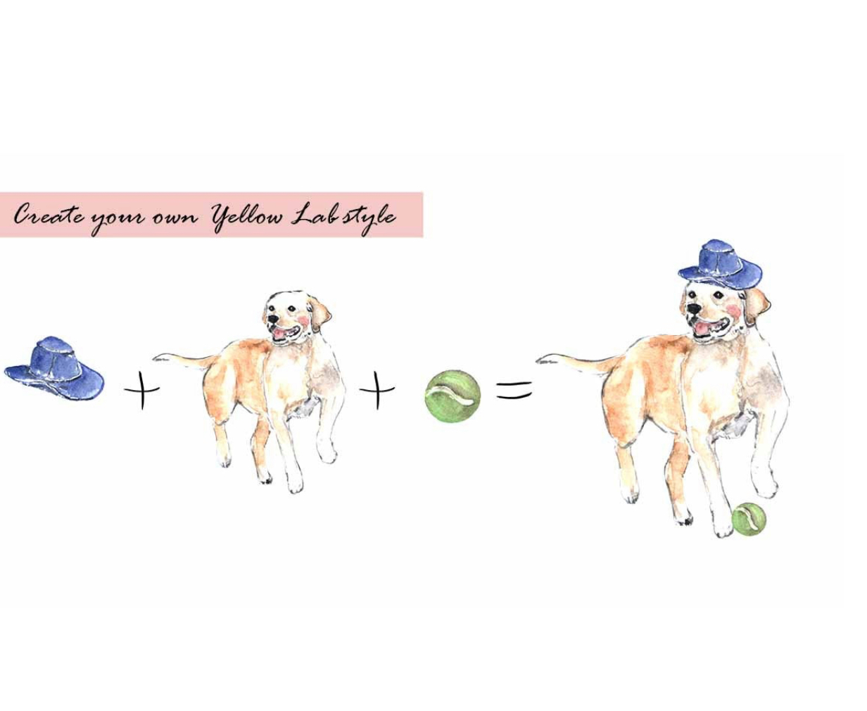 Yellow Labrador Clipart Set