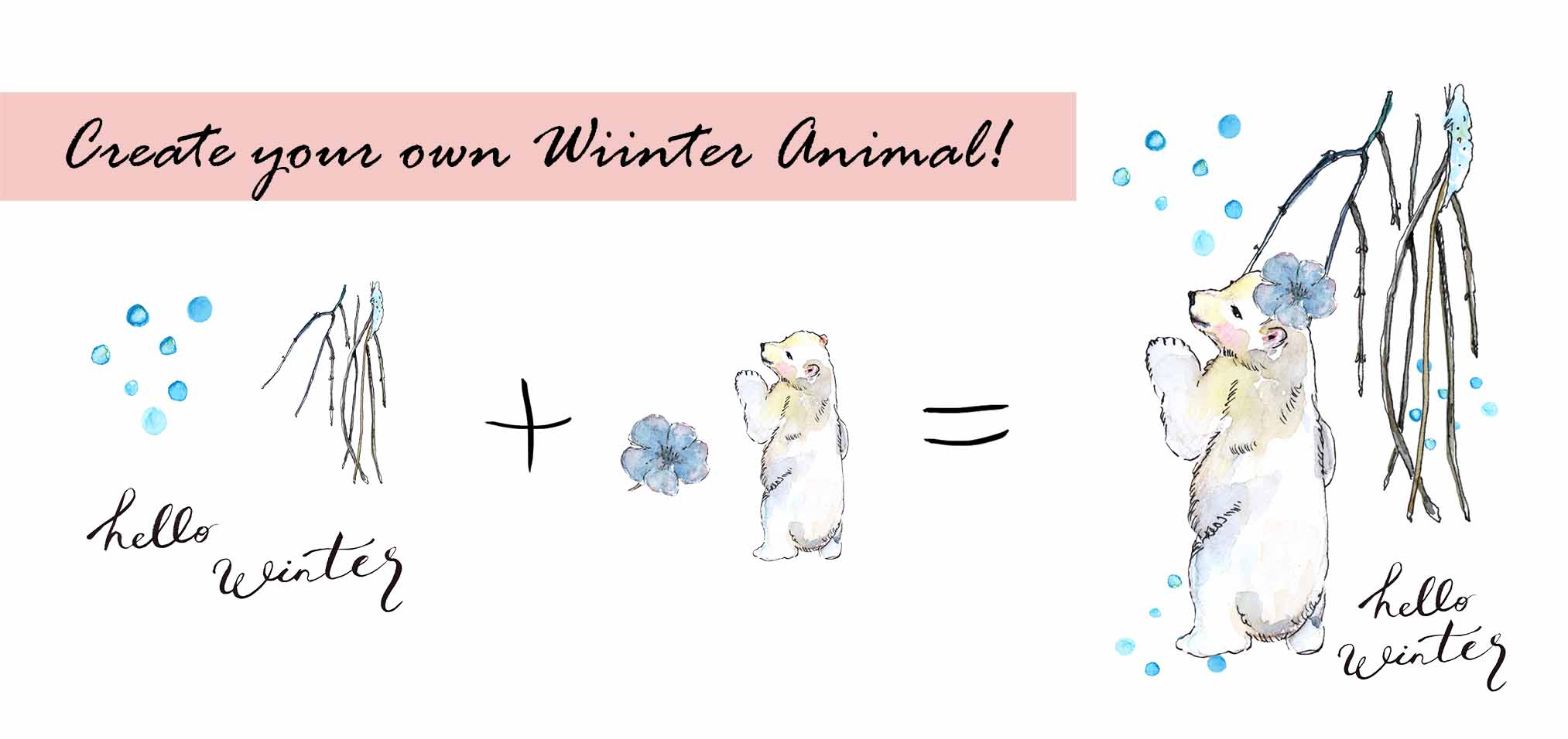 Watercolor Winter Woodland Friends