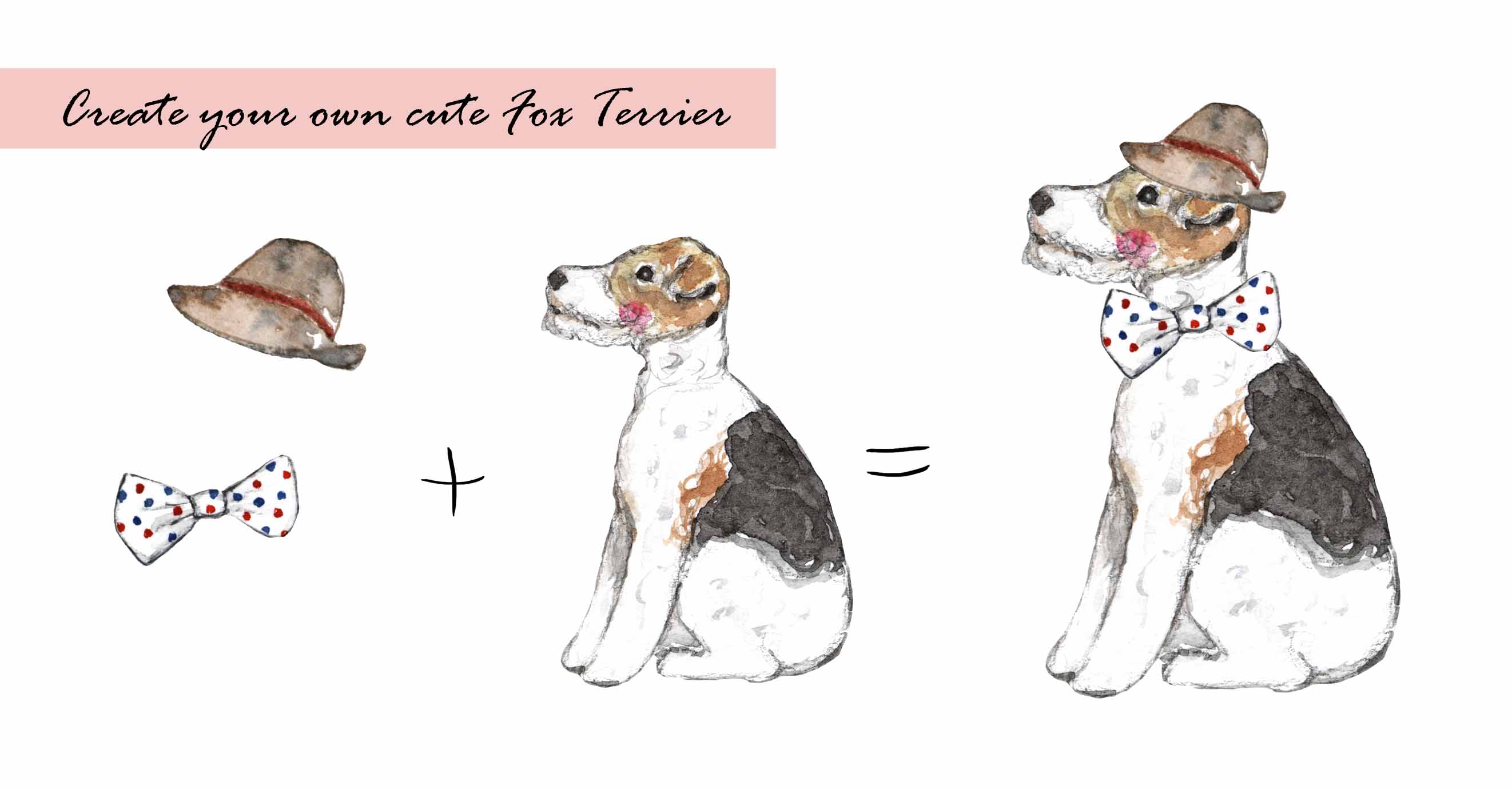 Wire Fox Terrier Clipart Set