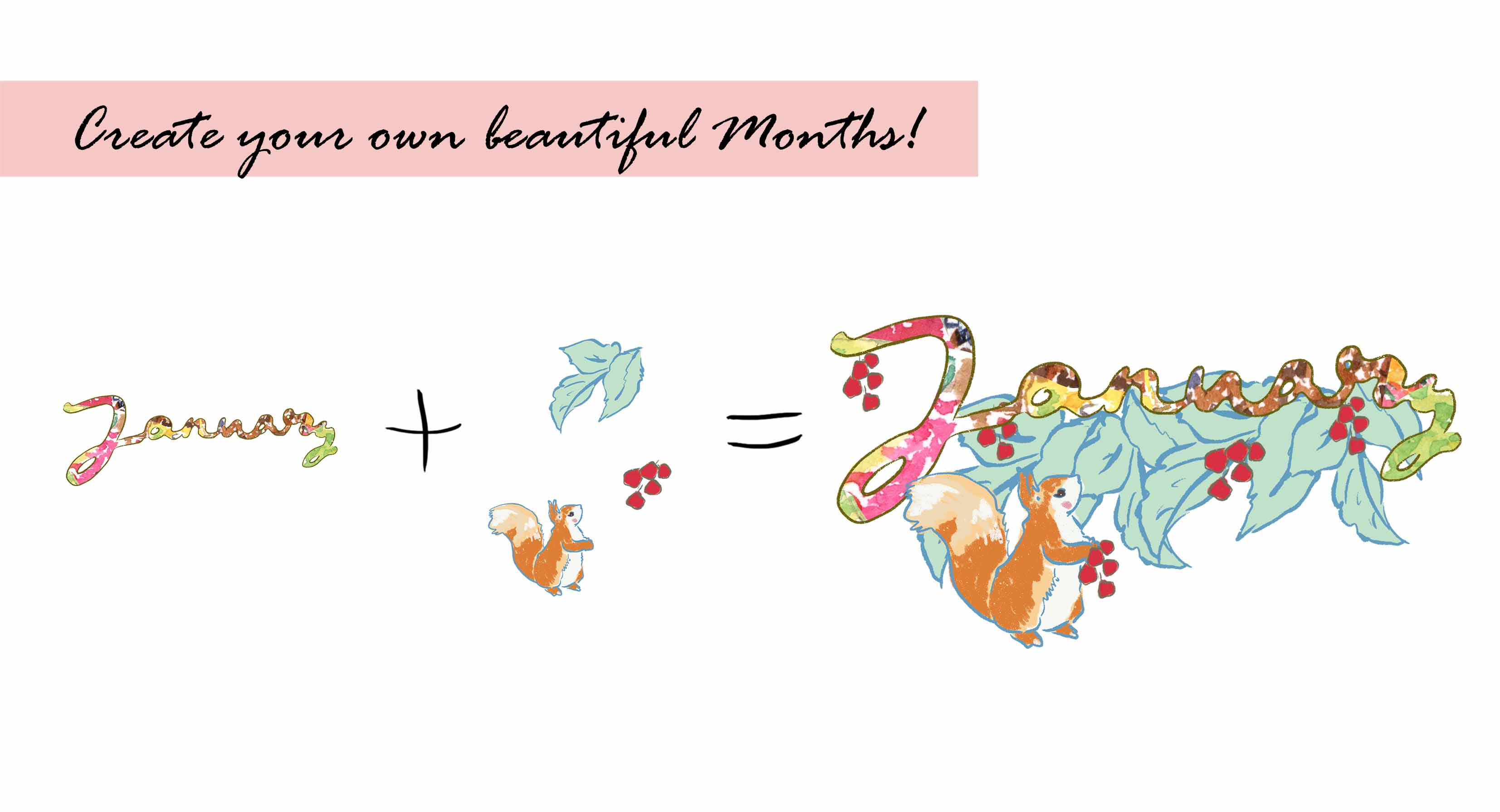 Months & Vintage Flora Clipart Set
