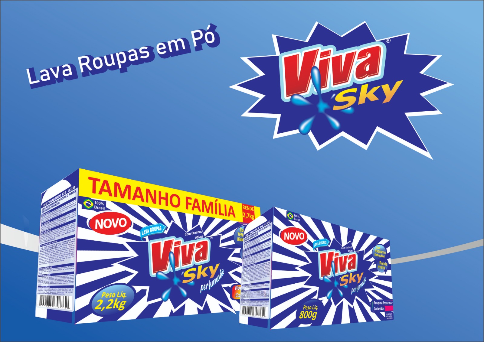 Viva Sky Lava Roupas em Pó