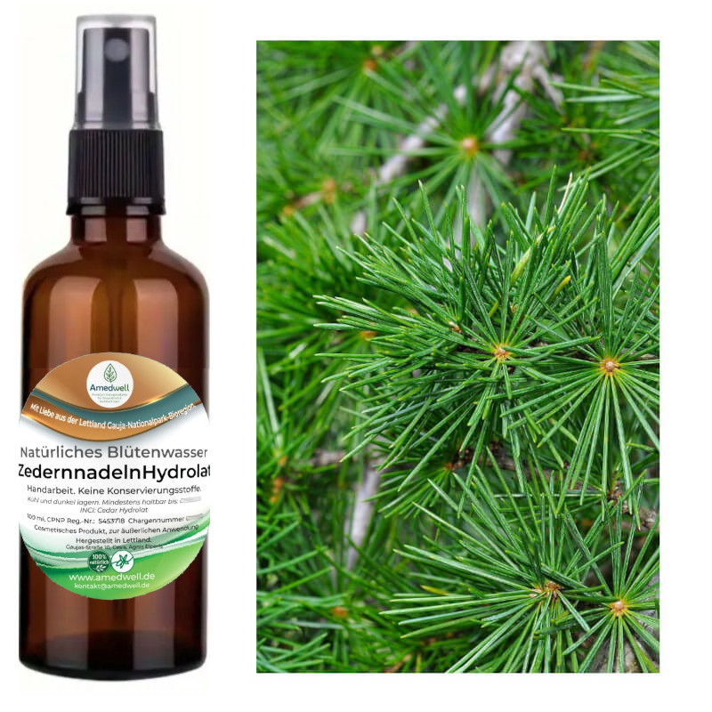 Natürliches Blütenwasser ZedernnadelnHydrolat. 100 ML.