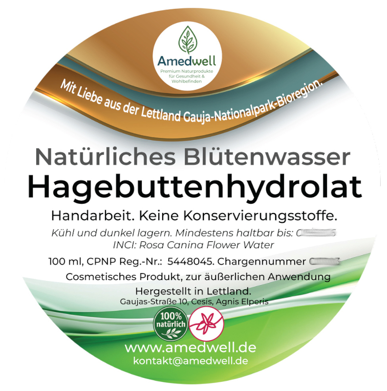 Natürliches Rosenblütenwasser – Hydrolat. 100 ML.