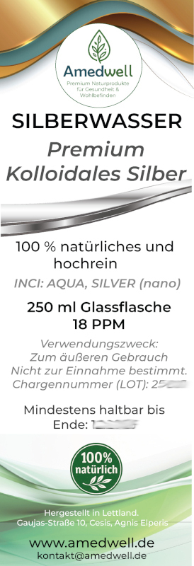 Silberwasser / Kolloidales Silber 250 ML