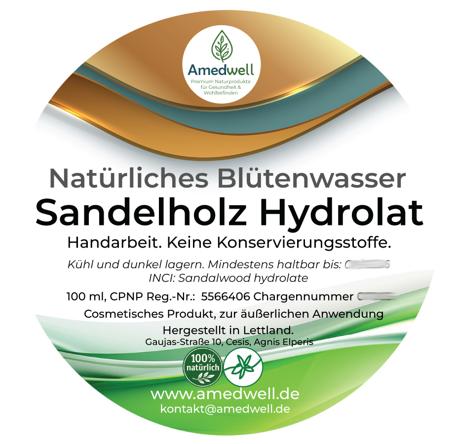 Natürliches Sandelholz Hydrolat. 100 ML.