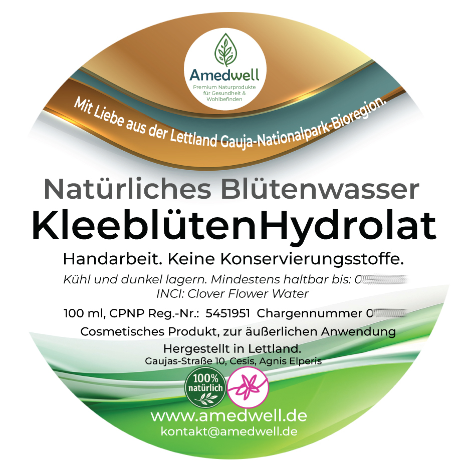 Natürliches Blütenwasser KleeblütenHydrolat. 100 ML.