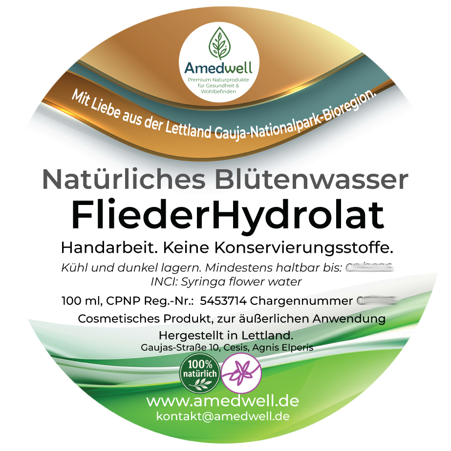 Natürliches Blütenwasser FliederHydrolat. 100 ML.