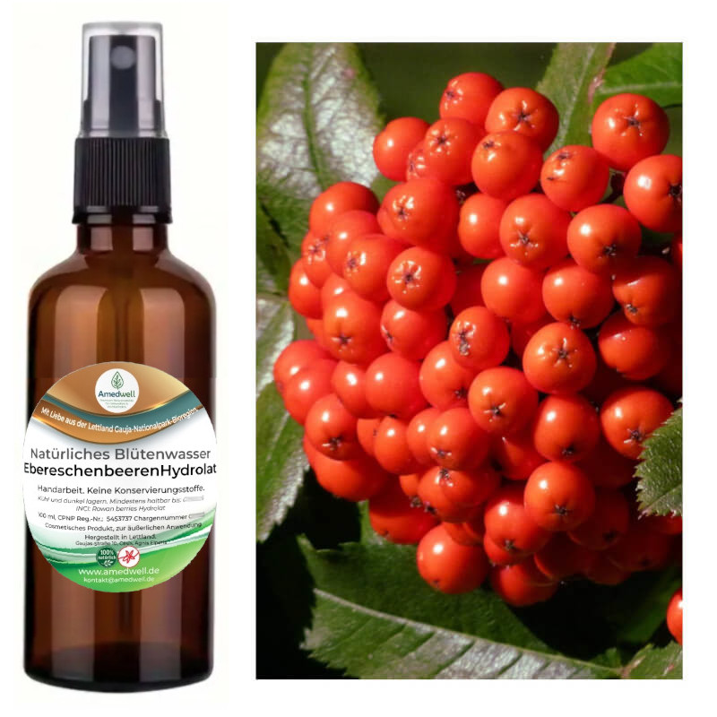 Natürliches Blütenwasser EbereschenbeerenHydrolat. 100 ML.