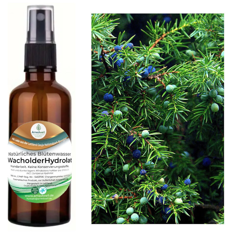 Natürliches Blütenwasser WacholderHydrolat. 100 ML.