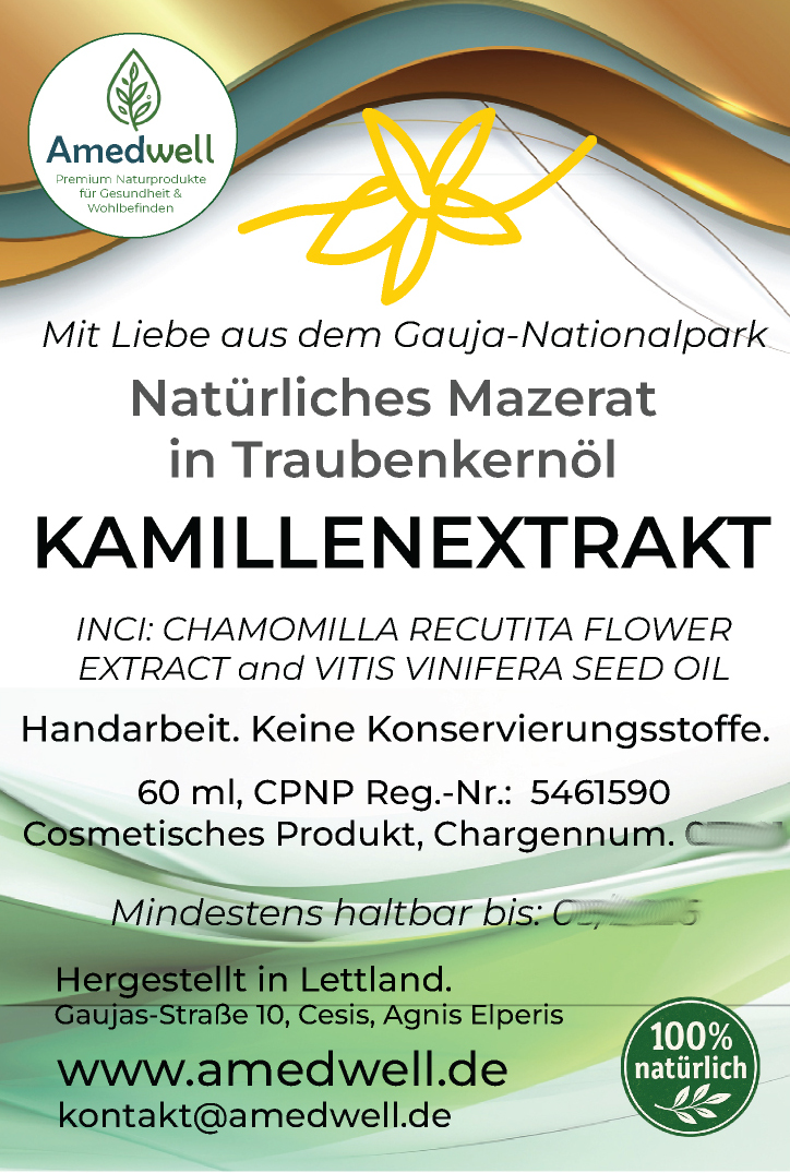 Natürliches Kamillenextract - Mazerat 60 ML